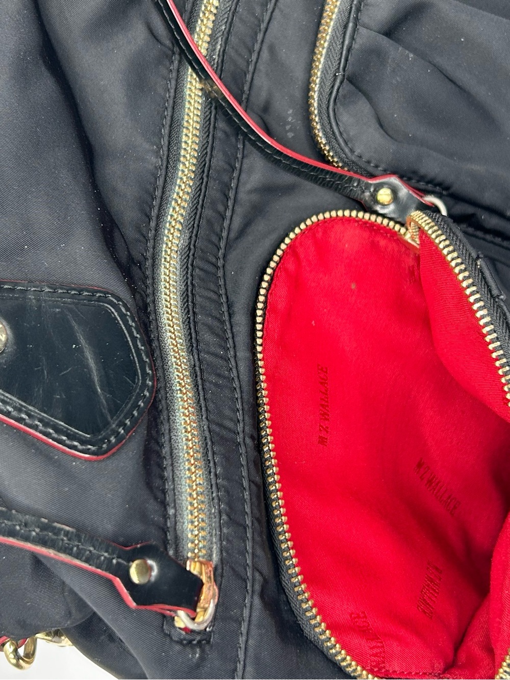 MZ Wallace Black Nylon Tote with Red-Trim - Picture 6 of 11